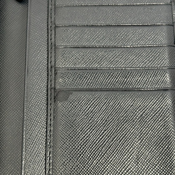 Authentic PRADA Men's Saffiano Leather Bi-Fold Long Wallet- Black - Picture 9 of 15